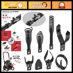 8-Piece Drain Snake Drill Attachment Set &ndash; Precision Clog Remover for 5/16&Prime;-3/4&Prime;
