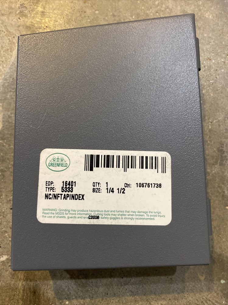 Greenfield USA 10 pc tap set, model 16401, 1/4-20 to 1/2-20, NC and NF with case