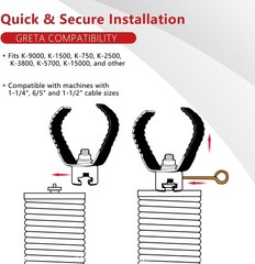 Drain Auger Cutter Set 3 Piece 1 3/16in 30mm For 48in Pipe Cleaning Grease Root