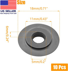 10Pcs Replacement Cutter Wheels Pipe Cutter for Tubing Cutter