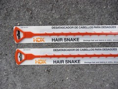 2 New HDX 20&Prime; Hair Snakes For Showers, Household Sinks, Tub & Drains