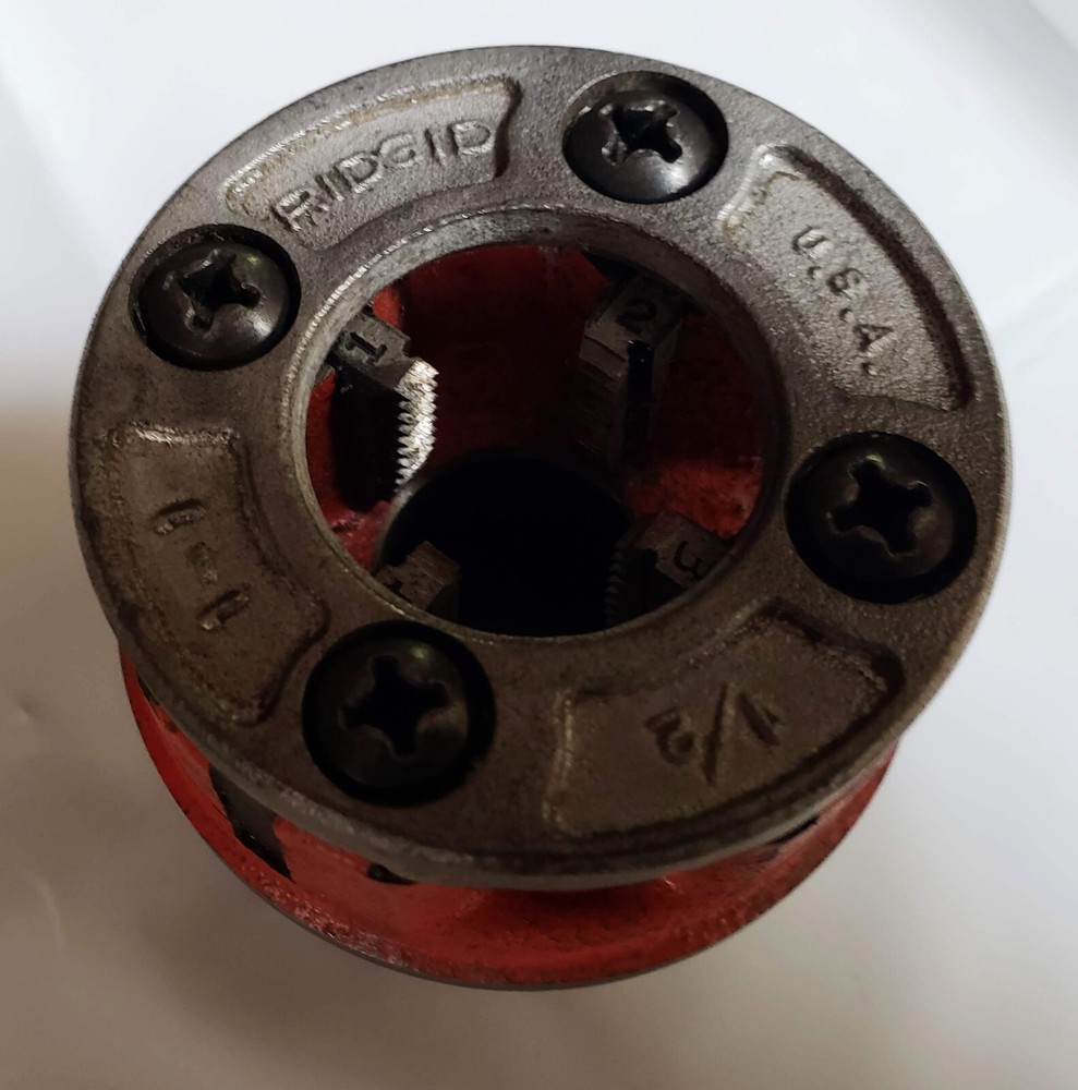 Ridgid 00R OOR 1/2&Prime; half inch NPT Drop Die Head Ratchet Hand Pipe Threader 0.5&Prime;