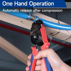 PEX Ring Crimping Tool One Hand 3/8 1/2 5/8 3/4 1 Inch