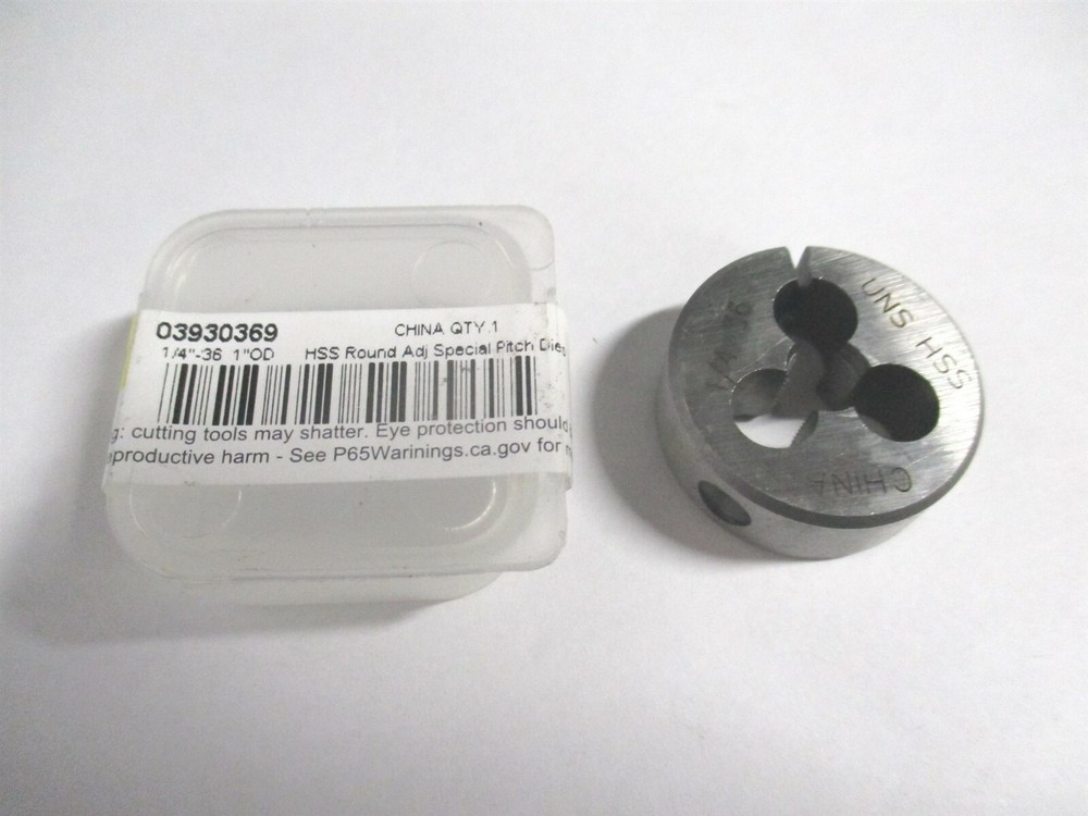 (315-1124) 1/4-36 UNS x 2&Prime; High Speed Steel RH Round Adjustable Die