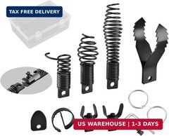 8-Piece Drain Snake Kit for 5/16&Prime; to 3/4&Prime; Cables &ndash; Heavy-Duty Manganese Steel Cu