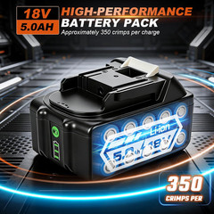 18V Brushless Pro Press Tool Kit with 6 Jaws & 2 Batteries, OLED & Bluetooth