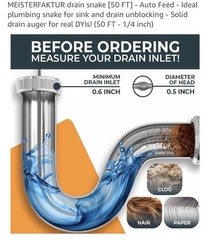 50&rsquo; 1/4&rdquo; Plumbing Snake