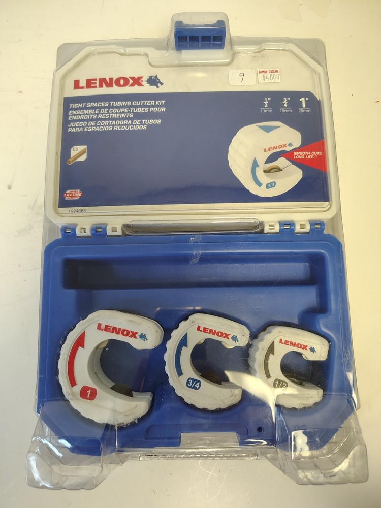 LENOX Tight Space Tube Cutter Kit Carry Case 1/2in 3/4in 1in 3Piece 1924666 NEW