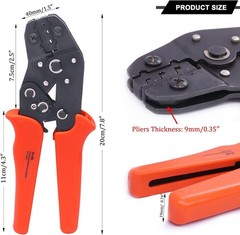 Manual Crimp Fold Tool with Ratchet &ndash; 26-16AMG Wire Crimping Pliers for Connecto