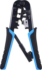 Modular RJ45 Crimp Tool (Ethernet Crimper) with Built-in Wire Cutter and Strippe