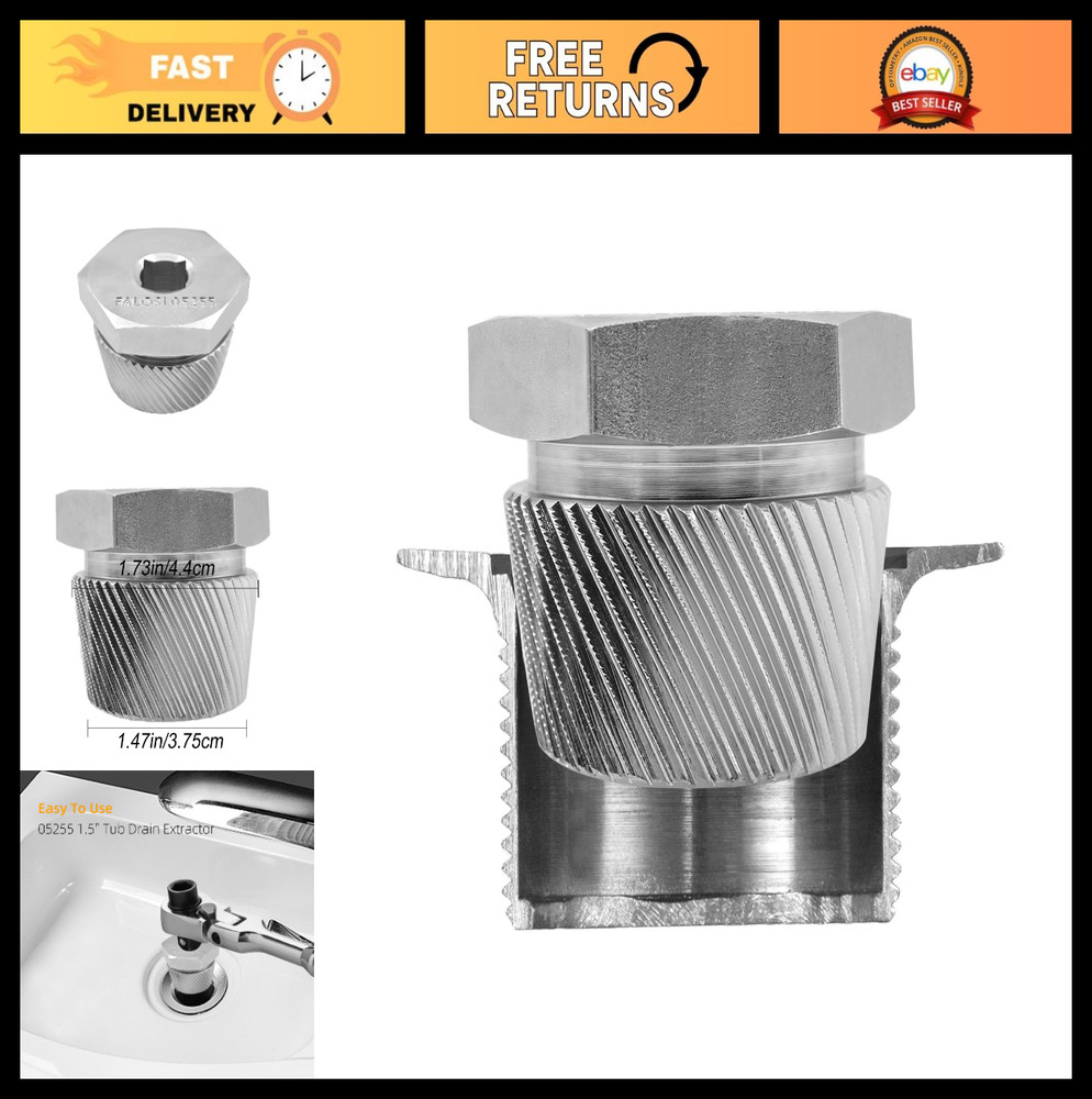 1.5&Prime; Tub Drain Extractor Tool &ndash; Remove Stubborn Rusted Bathtub Drains, 1 Pack