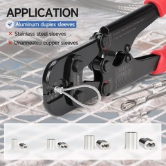iCrimp IWS-1608MC Wire Rope Crimper with Built-In Cutter, 3/64&Prime;to 1/8&Prime; | High ca