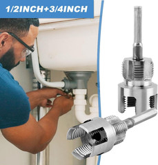 1/2&Prime; 3/4&Prime; NPT Pipe Threader Die Set 2 Piece Power Drill Drive Plumbing Repair Ki