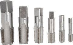 6Pcs Tap and Die Sets, 1 3/4 1/2 3/8 1/4 1/8 High Speed Steel NPT Pipe Tap Pipe