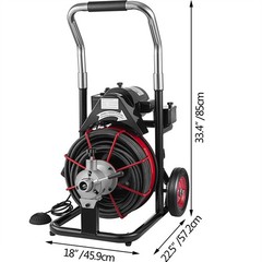 100ft x 1/2&Prime; Commercial Drain Cleaner Sewer Snake Drain Auger Cleaning Machine