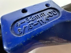 WESTWARD 4YR06 Blue Pipe Cutter Tool, 4-32mm, 3/16&rdquo;-1-1/4&rdquo; OD