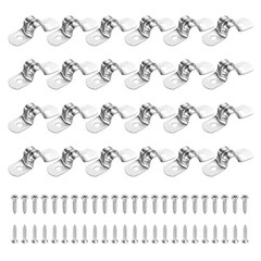 24Pcs 8mm(5/16&Prime;)304 Stainless Steel Rigid Pipe Strap with Screws, Silver