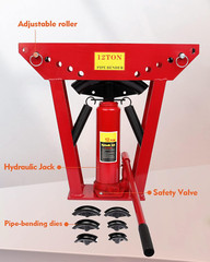 Hydraulic Pipe Bender 12 Ton Manual Copper Exhaust Bender Tool with 6 Dies (1/2,
