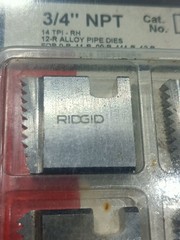 RIDGID 37830 3/4&Prime; NPT PIPE THREADER DIE SET FOR OO-R 11-R 12-R THREADER NEW
