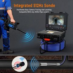 9 In Self-Leveling Sewer Camera 165ft Pipe Inspection Camera w/ 512Hz Locator