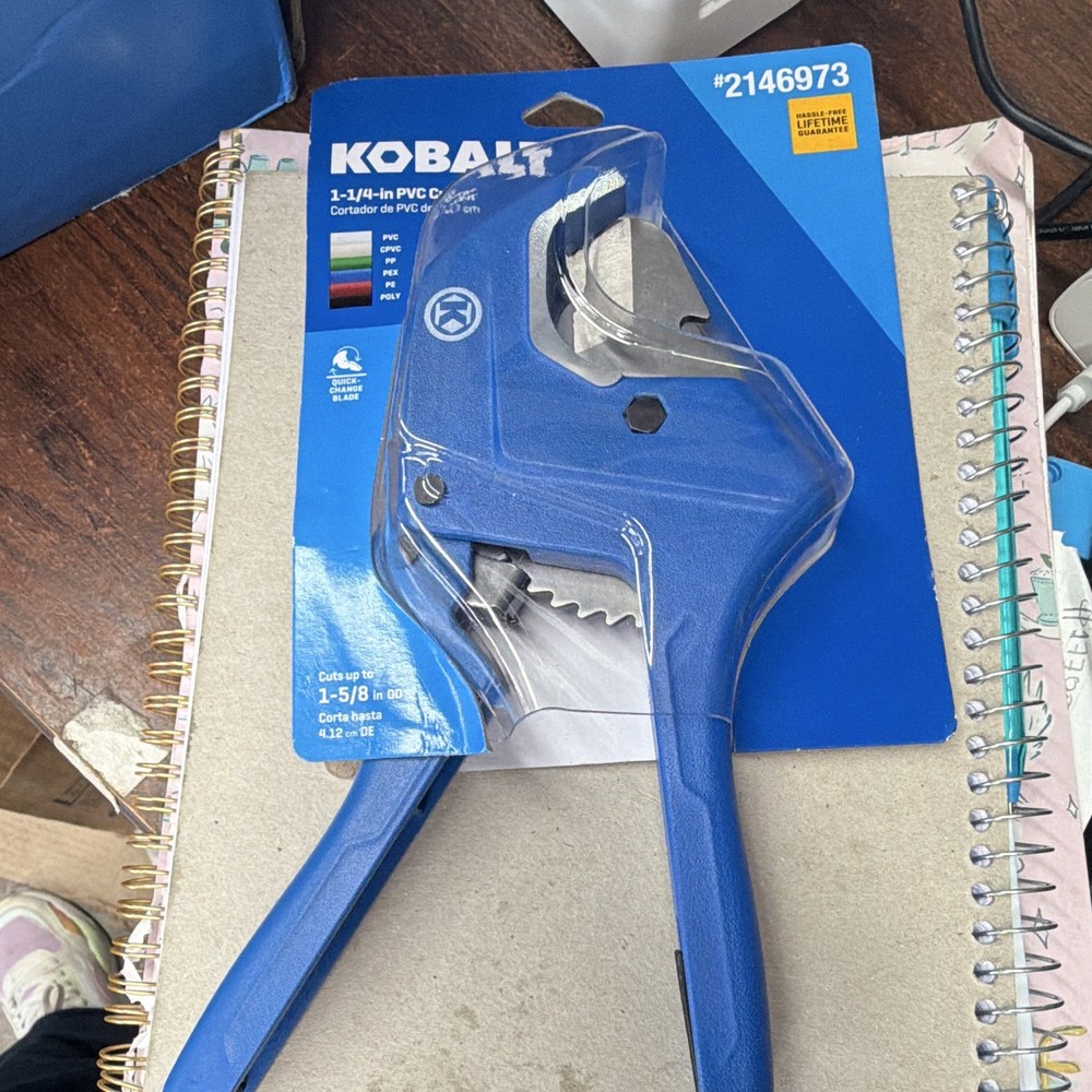 Kobalt Ratchet PVC Pipe Cutter 1-1/4 to 1-5/8 in, Model 2146973