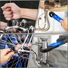 Angle Stop Wrench Kit Plumbing Tools Chrome Vanadium Steel Blue 3 Piece
