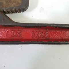 Vintage Task Force 14&Prime; Forged Steel Pipe Wrench 2&Prime; Capacity Made in Taiwan
