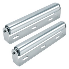 2 Pack Conveyor Long Roller and Bracket Set 10-inch, 1.5-inch Diameter Silver