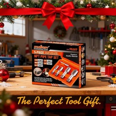 5-Piece NPT Pipe Tap Kit with Heavy-Duty Storage Case, Premium Carbon Steel Thre