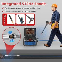 Sanyipace 9&Prime; Sewer Inspection Camera 100FT with Self-leveling and 512Hz Locator