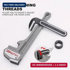 HAUTMEC 14 Inch Aluminum Straight Pipe Wrench, Adjustable Plumbing Wrench, 2&Prime; Ja