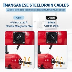 Electric Drain Cleaner Machine 120 FT x 6/5 Inch Sewer Snake Auger Plumber Tool