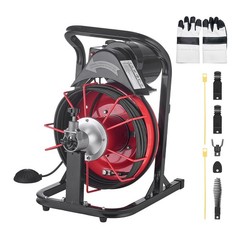 VEVOR Drain Cleaner Machine Electric Drain Auger 50FT x 5/16 Inch Auto Feed
