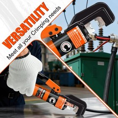 10 Ton Hydraulic Battery Cable Crimper with Spring-Loaded Handle & 9 Dies Bat&hellip;