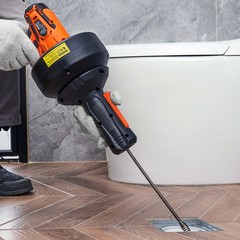 Uimoso 12V Electric Drain Cleaner 25FT Plumbing Tool,Auto Feed for 3/4&Prime;-2&Prime;Pipes