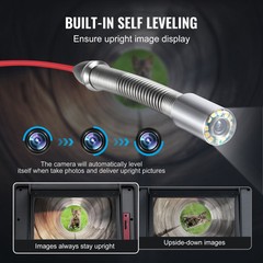 VEVOR Sewer Camera 328 ft/100m Self-Leveling Drain Camera with 10.1&Prime; Touchscreen