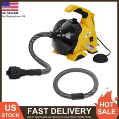 30Ft x 3/10In Drain Auger Auto-feed Electric Sewer Snake Drain Cleaning Machine