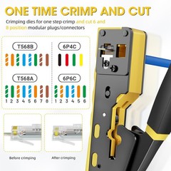 ZOERAX Yellow Crimping Tool for RJ45, RJ11/RJ12 Connectors &ndash; Ethernet Crimp Tool