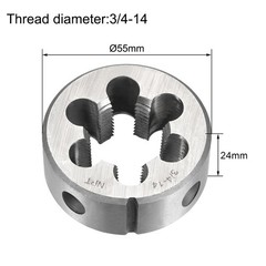 3/4-14 NPT Round Dies Machine Thread Threading Dies 2.2&Prime; OD High Speed Steel