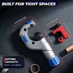 Heavy Duty Copper Pipe Cutter Set 1/4&Prime;&ndash;2&Prime; + Mini Tube Cutter 1/8&Prime;&ndash;7/8&Prime; for Plumb