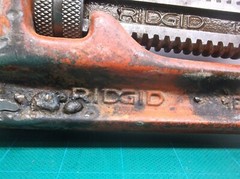 Vintage 18&Prime; Heavy Duty Pipe Wrench Made by The Ridge Tool Co. USA