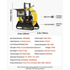 Uimoso 98 ft / 30 m Sewer Camera Pipe Inspection Camera w/ 4.3&Prime; HD Screen