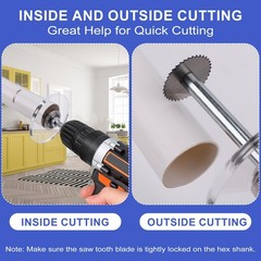 Inside Pipe Cutter for PVC Pipe（5Pcs Saw Blades）, Fit 3/8&Prime; Hex Shank Drill Bi&hellip;