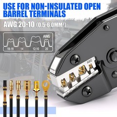 Crimping Tool for Non-Insulated Open Barrel Terminals-AWG AWG 20-10, Blue