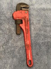 Vintage Great Neck 10&rdquo; Pipe Tool Monkey Wrench PW10 Forged Steel Heavy Duty