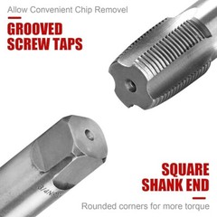 6pcs NPT Taper Pipe Tap Set Carbon Steel Threading 1&Prime; 3/4&Prime; 1/2&Prime; 3/8&Prime; 1/4&Prime; 1/8&Prime;