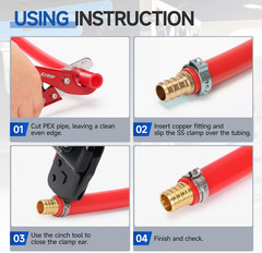 Icrimp One-Hand PEX Pipe Cinch Tool Meet ASTM F2098 Standard Clamps, Crimping To
