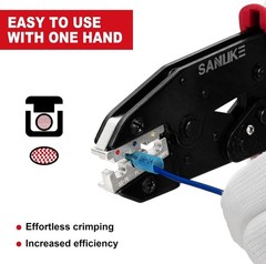 Crimping Tool for Heat Shrink Connectors, AWG 22-10 Ratcheting Wire Terminal Cri