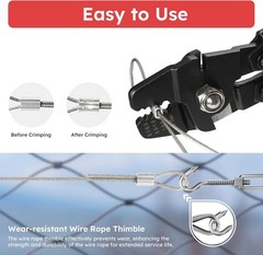 Wire Rope Crimping Tool Kit, 328FT Stainless Steel Cable with 200PCS 1/16&rdquo; Alumi