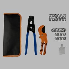 PEX CINCH CLAMP CRIMPING TOOL & CUTTER，GAUGE+ 30 1/2&Prime; ，3/4&Prime; CLAMPS IN CANVAS BAG
